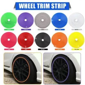 4/8M Roll Rim Blades Car Vehicle Color Wheel Rims Protectors Decor Strip Tire Guard Line Rubber Mounding Trim Tire Guard Line