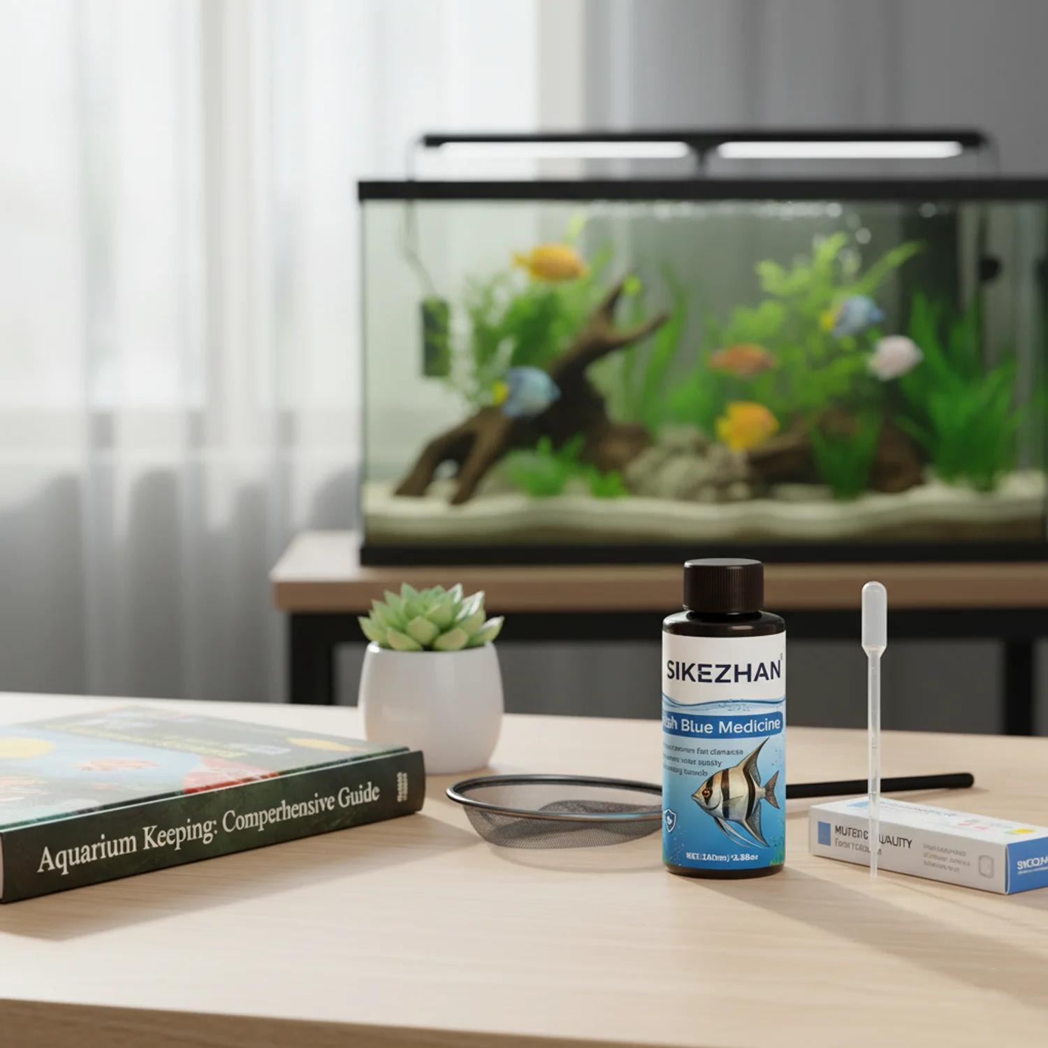 500ml Methylene Blue Solution Aquarium Fish Treatment Anti Ich White Spot Fungus Medicine Safe for Tropical Freshwater Fish Tank