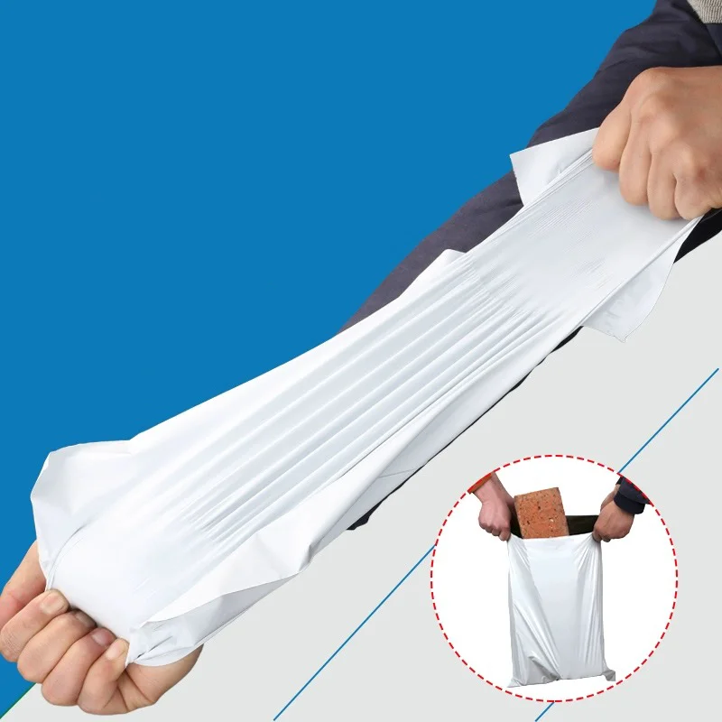 50pcs Logistics Shipping Bags Opaque PE Plastic Express Envelope Storage White Color Mailing Bags Self Adhesive Seal Courier Bag