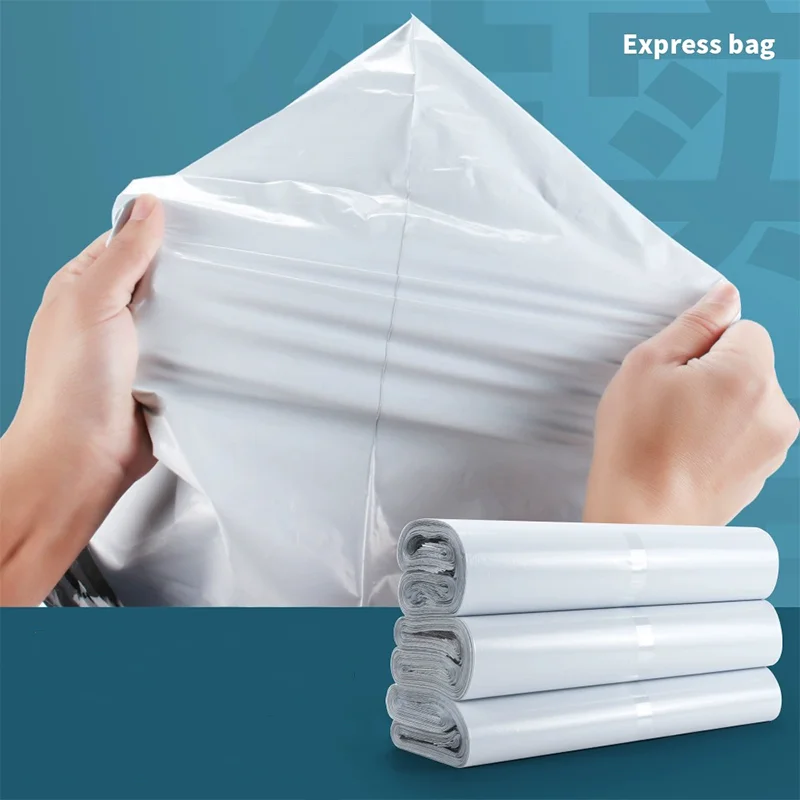 50pcs Logistics Shipping Bags Opaque PE Plastic Express Envelope Storage White Color Mailing Bags Self Adhesive Seal Courier Bag