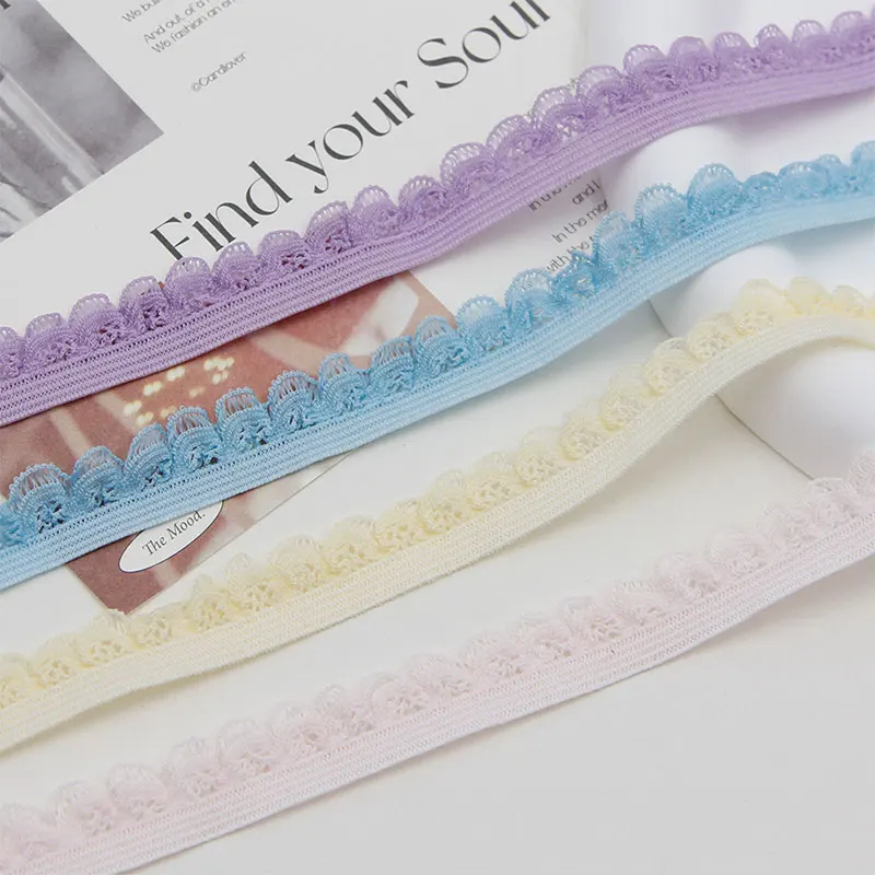 5/10yards Ruffle Elastic Lace 13mm Spandex Fabric Ribbon for DIY Sewing Underwear Garments Hometexile Accessory