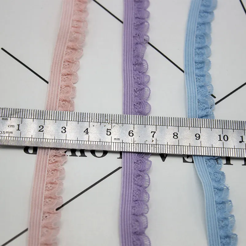 5/10yards Ruffle Elastic Lace 13mm Spandex Fabric Ribbon for DIY Sewing Underwear Garments Hometexile Accessory