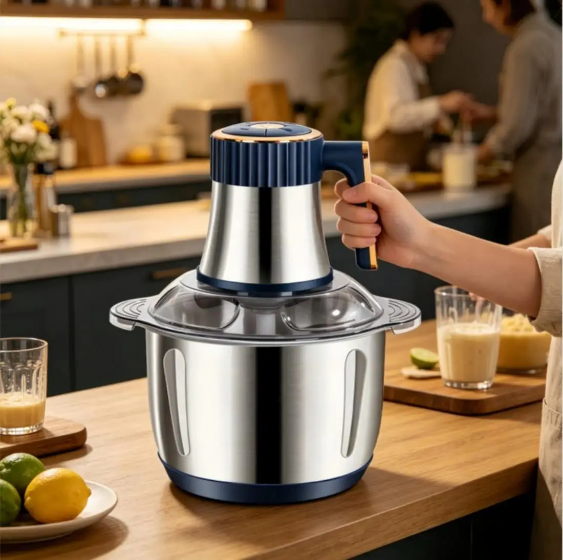 5L Multifunctional Electric Food Processor Stainless Steel Bowl Mixer Machine Cooking Machine Electric Meat Grinder