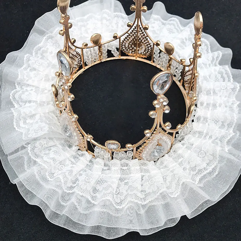 5cm Wide 100cm Long Black White 3D Pleated Chiffon Lace Ruffle Embroidery Double Laminated Wrinkle Trim Applique Fabric Ribbon