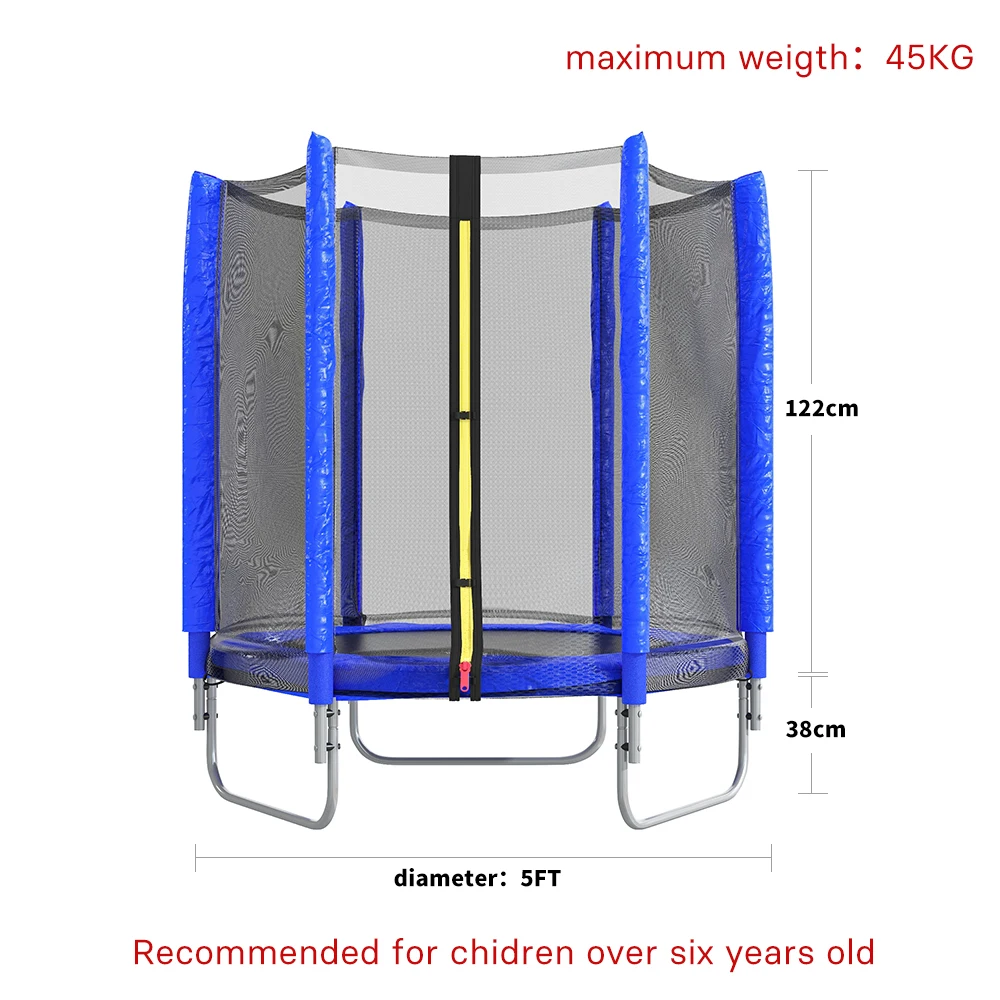 5ft Kids Trampoline with Enclosure Safety Net for Outdoor Playground,Blue