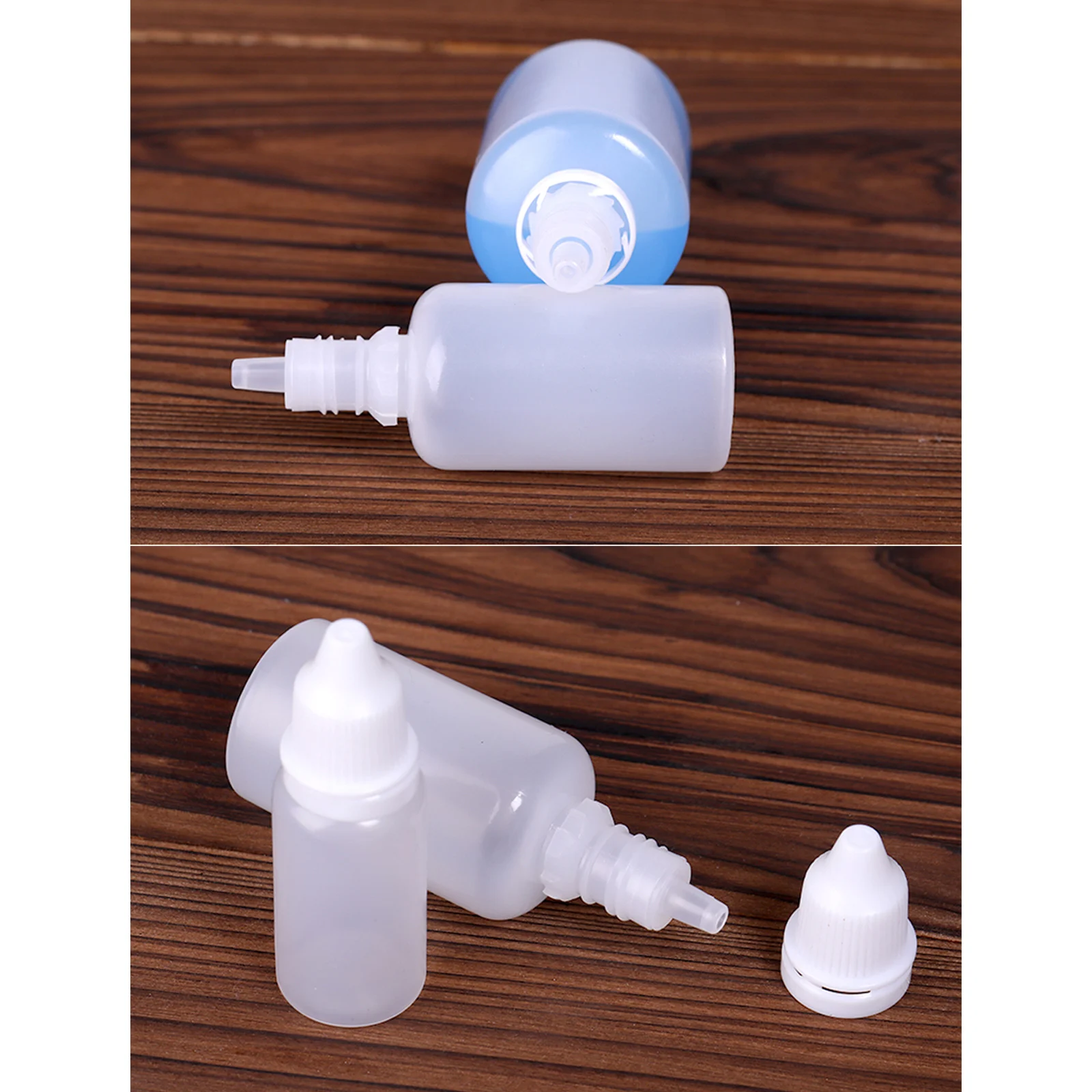 5pcs 5ml/10ml/20ml/30ml/50ml Transparent Leak-Proof Eyes Liquid Dropper Refillable Bottles Empty Plastic Squeezable Travel Paint
