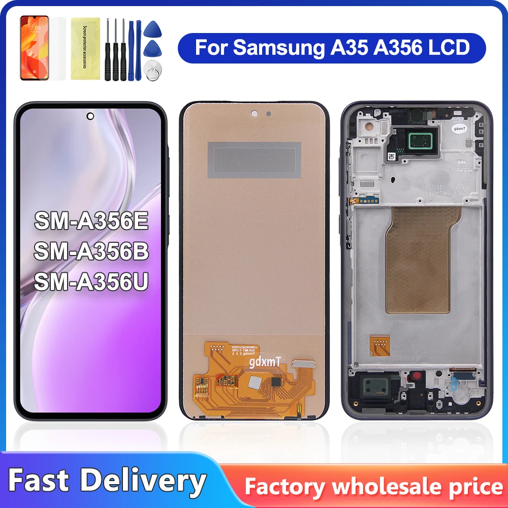 6.6'' Tested A35 5G Display With Frame Replace For Samsung A356 A356B A356E A356U Lcd Display Touch Screen Digitizer Assembly