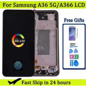 6.7" AMOLED For Samsung A36 5G A366B A366E A366U A366B/DS A366E/DS LCD Display Touch Screen Digitizer Assembly With Frame