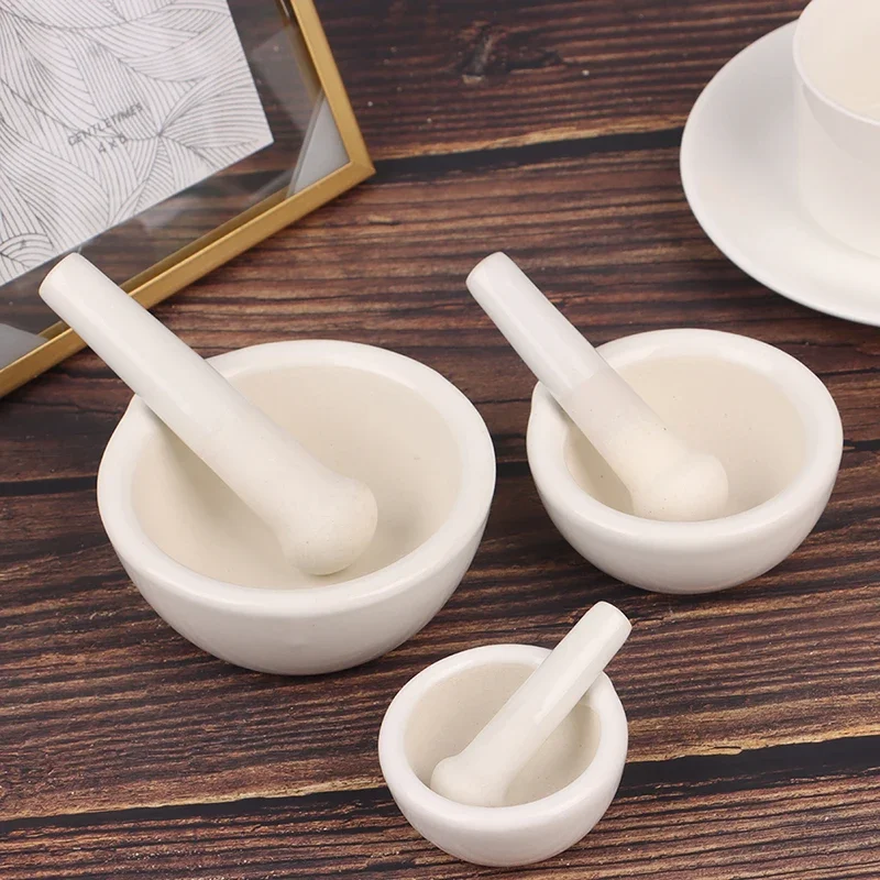 60/80/100mm Mortar Pestle Spice Crusher Ceramics Bowl Tough Foods Pepper Gingers Kitchen Tool Herbs Teas Garlic Grinder