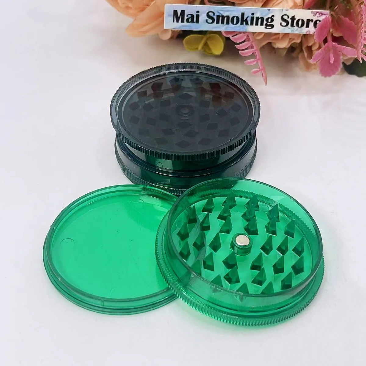 60mm Plastic Herb Grinder 3-layer Manual Salt pepper Mill spice Mortar Pestle Raw Grass Tobacco Grinder Smoking Kitchen Tool