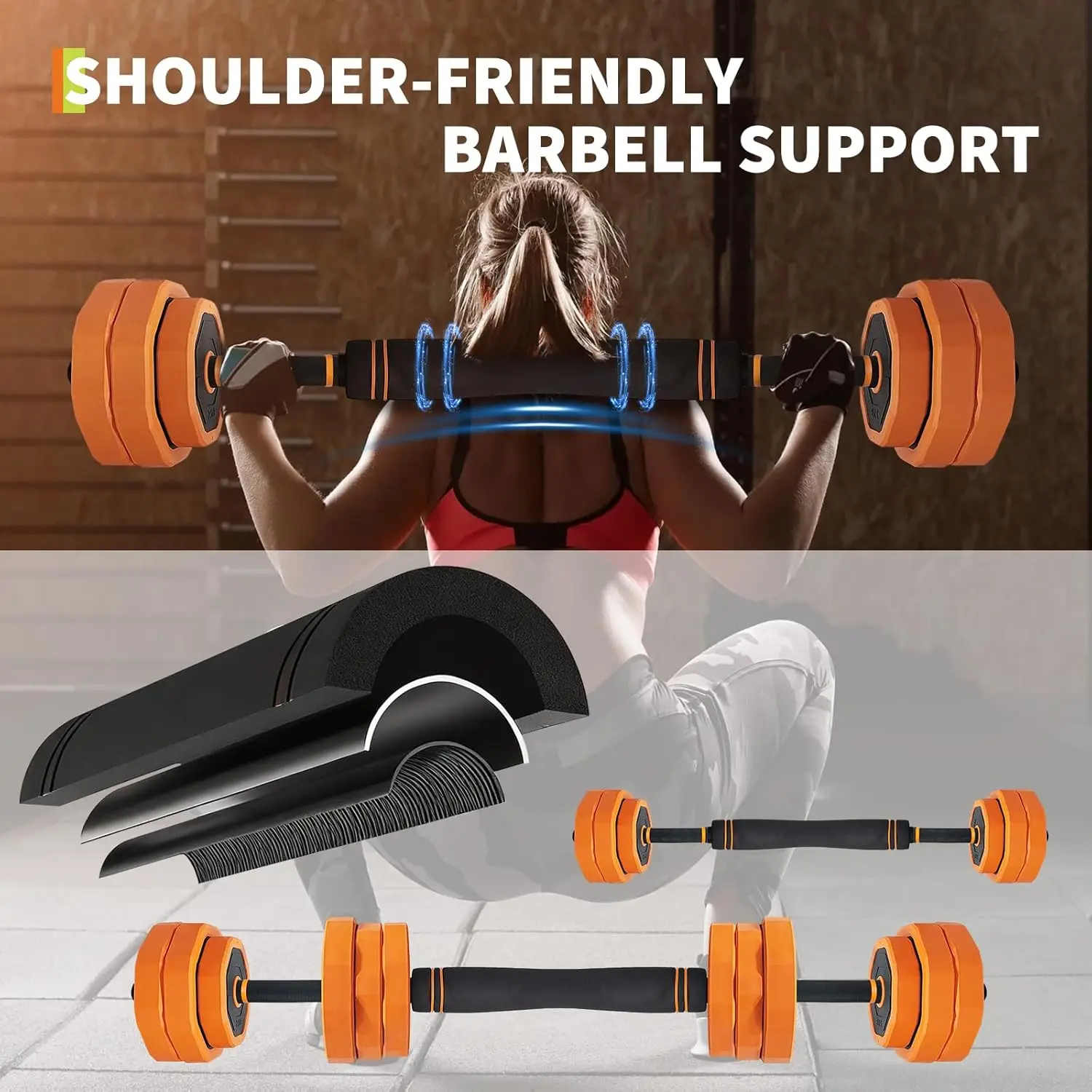 66lbs Free Weight Set with Connector,4 In1 Dumbbells Set Used As Barbell,Kettlebells,Push Up Stand for Home Gym