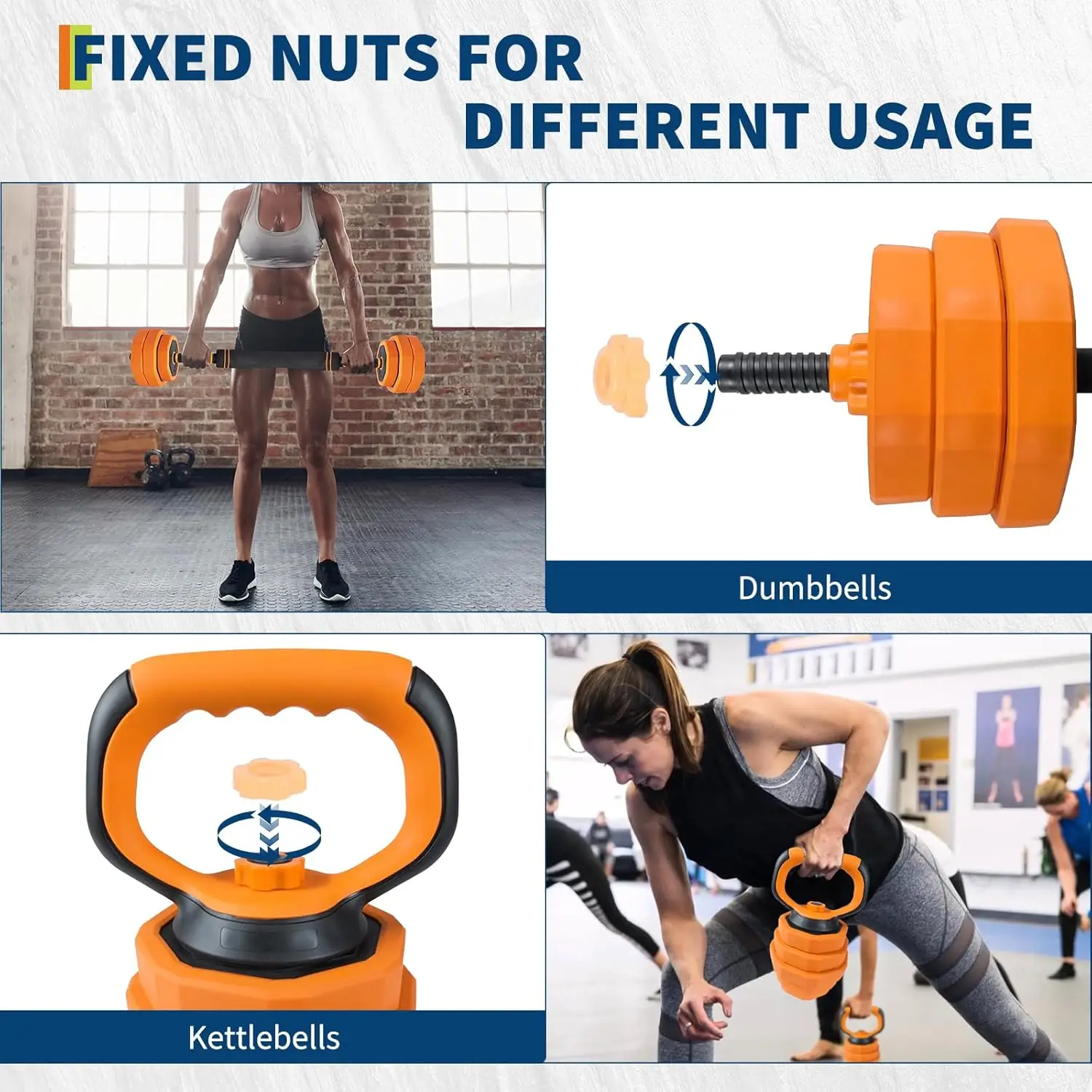 66lbs Free Weight Set with Connector,4 In1 Dumbbells Set Used As Barbell,Kettlebells,Push Up Stand for Home Gym