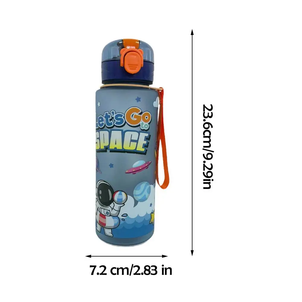 700ml Cartoon Spaceman Plastic cup Water Bottle Portable Cute Straw Cup Leak-proof Drinking Jug Outdoor Sports & Fitness