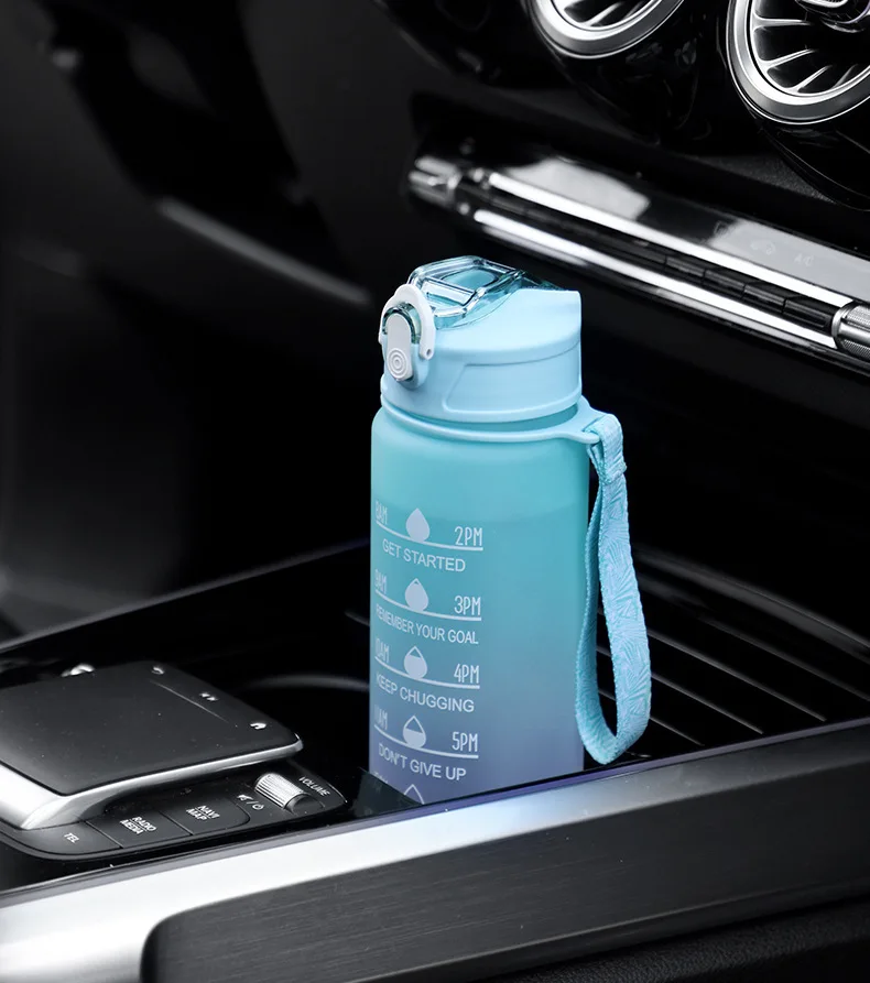 750ML SpongeBobs Gradient Water Bottle Cute Cartoon Letter A-Z Kids Straw Cup Large Capacity Portable Outdoor Sport Bottles