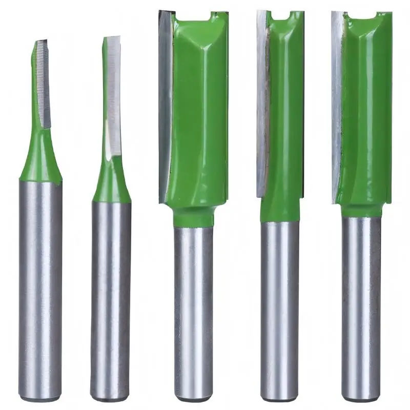 7Pc 6mm/6.35mm Shank Single Double Flute Straight Bit Router Bits for Wood Milling Cutter Tungsten Carbide for Woodworking tools