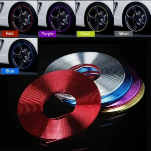 8M Car Stickers Car Vehicle Color Wheel Edge Rims Protectors Decor Strip For VW Jetta Beetle Golf GTD GTI Passat Polo Tiguan