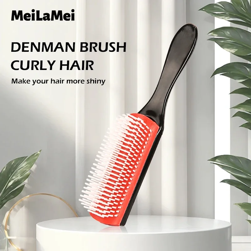 9-Row Detangling Hair Brush Detangler Hairbrush Scalp Massager Straight Wet Comb for Women Men Salon Curly hair brush
