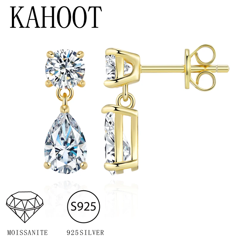 925 silver 1.5 carat * 2 moissanite elegant fashion trend versatile high quality men's and women's earrings