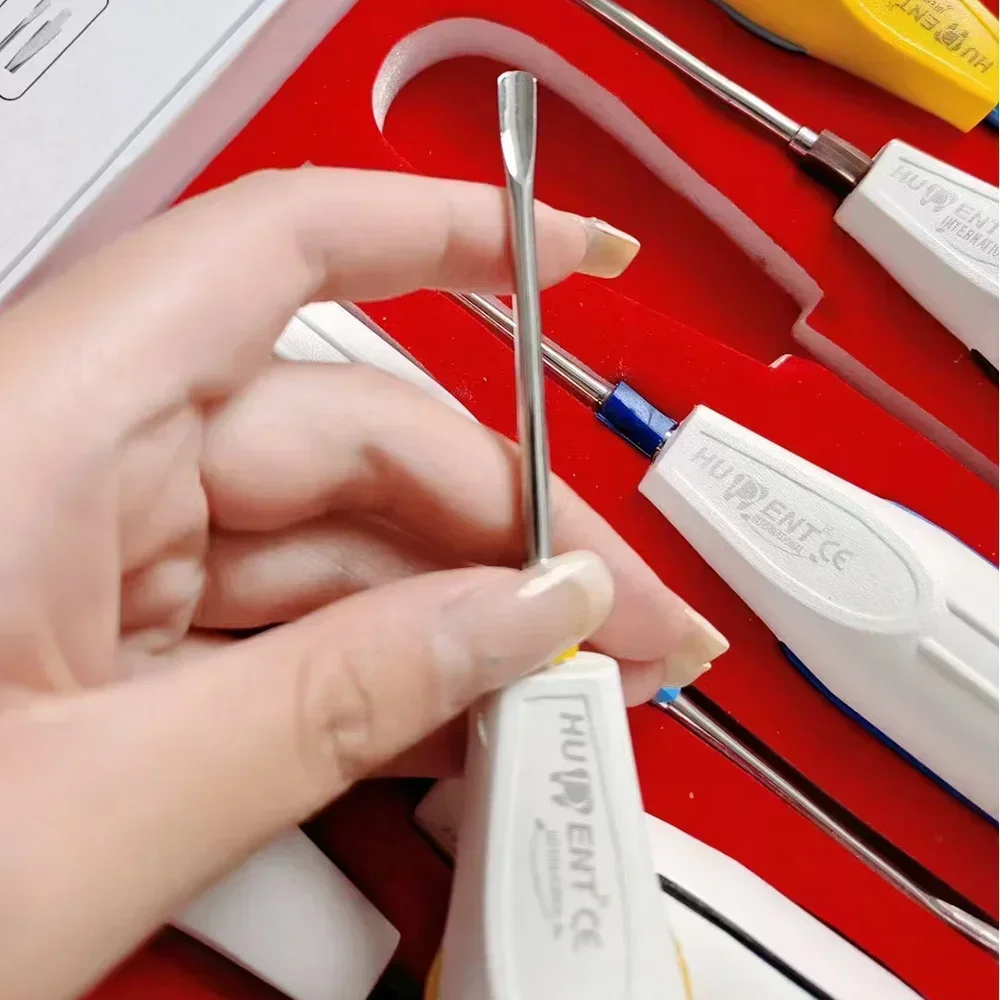 9pcs/Set Dental Stainless Steel Elevator Surgery Extracting Apical Root Elevator Dentistry Surgical Instrument