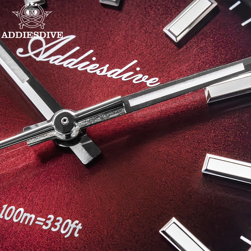 ADDIESDIVE New Men's Watch AD2073 Sapphire Glass 36mm VH31 Sunburst Quartz Watches 10Bar Waterproof Diving Luminous Wristwatch