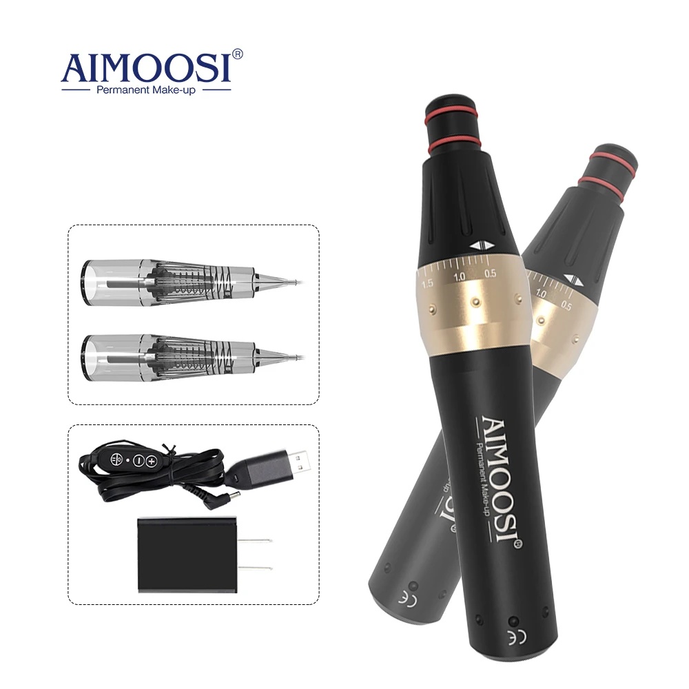 AIMOOSI M7 Wireless PMU Tattoo Machine Kit Micropigmentation Pen for Eyebrow Lip Strong Motor Beginner-Friendly Permanent Makeup