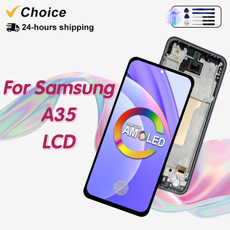 AMOLED For Samsung Galaxy A35 5G LCD A356 Display Touch Screen Digitizer For Samsung A356E LCD SM-A356B SM-A356U Replacement