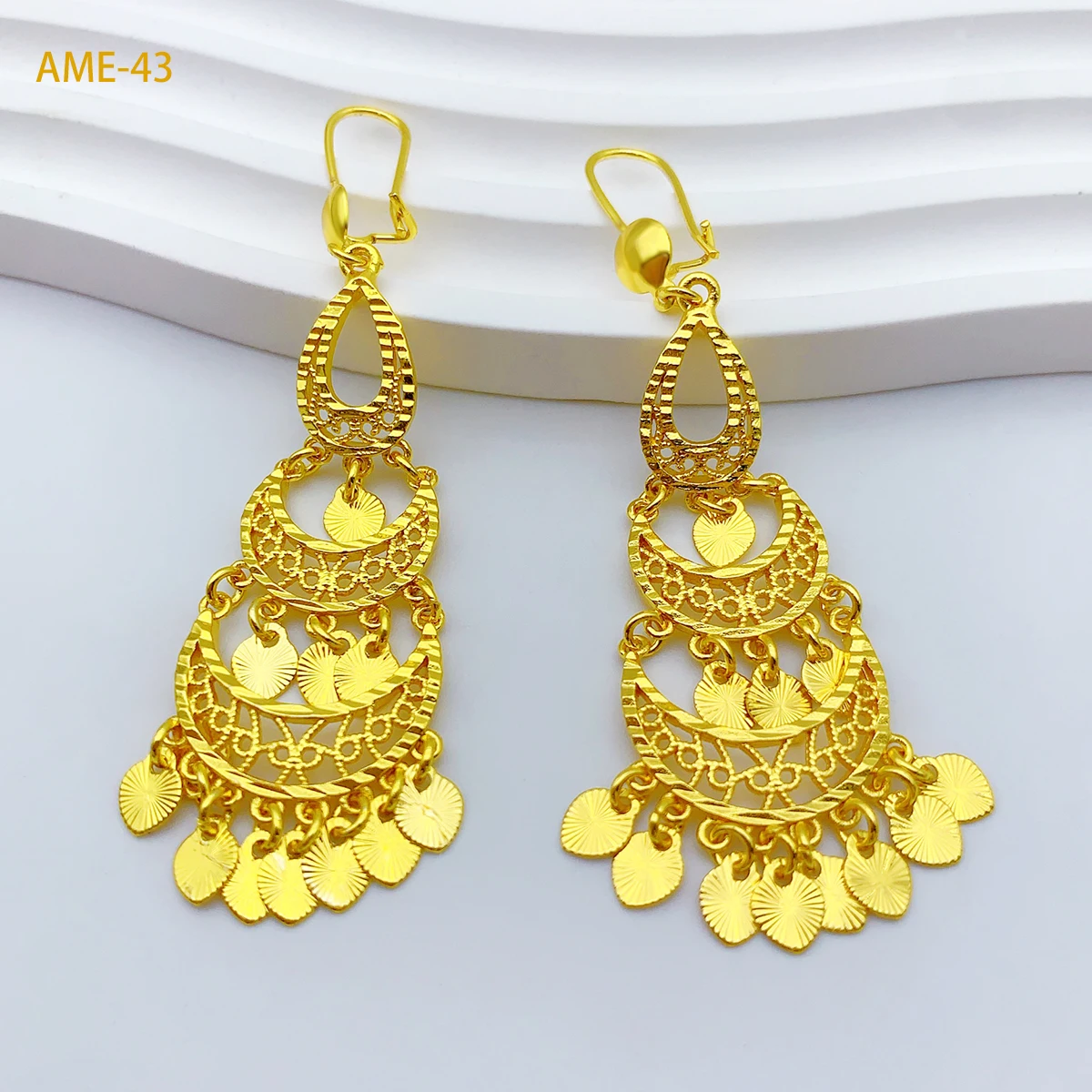 ANIID Dubai Lady Design Tassel Drop Earrings Jewelry For Women Ethiopian African Gold Color Jewellery Wedding Gifts Party