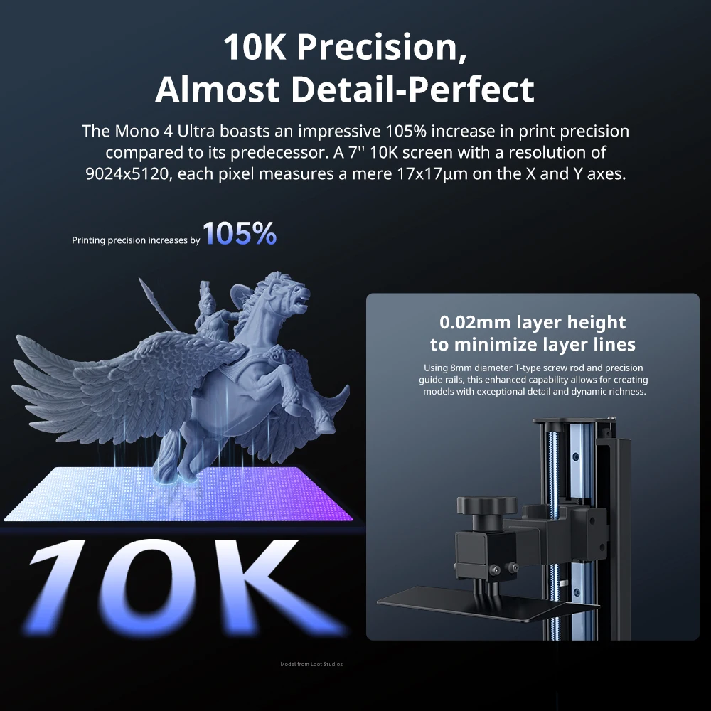 ANYCUBIC Photon Mono 4 Ultra 7 Inch 10K LCD 3D Printers High Speed UV Resin 3D Printer Printing Size 236mm*231mm*430mm 2.2L