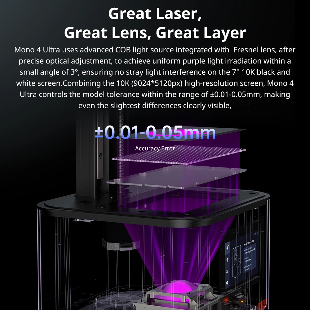 ANYCUBIC Photon Mono 4 Ultra 7 Inch 10K LCD 3D Printers High Speed UV Resin 3D Printer Printing Size 236mm*231mm*430mm 2.2L