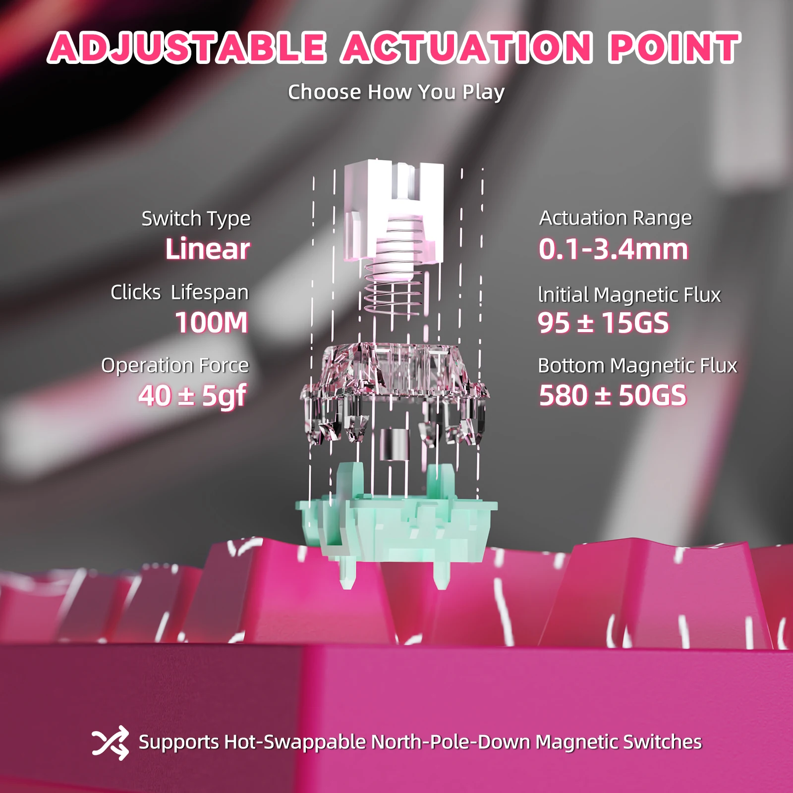 ATTACK SHARK R82 HE Wired 75% Gaming Keyboard, Magnetic Switch, 8000Hz Polling Rate, Ultra-Precision 0.005mm RT Tech, RGB Backli