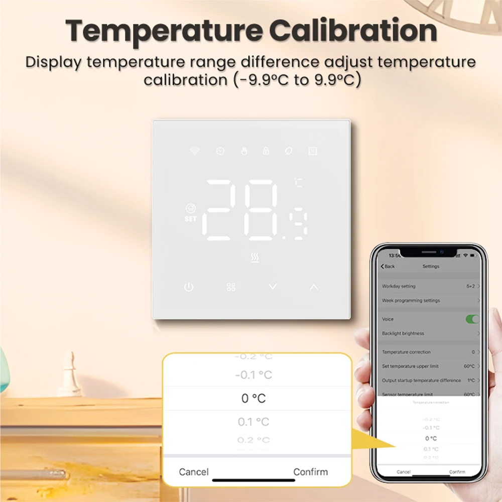AVATTO Tuya WiFi Smart Thermostat,Electric Heating/Water Heating/Water Gas Boiler,Work with Alexa Google Home