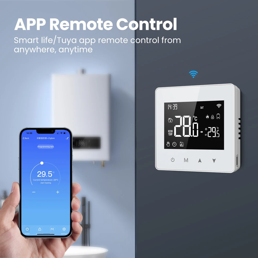 AVATTO WiFi/ZigBee Smart Thermostat,Low Power Battery Water Gas Boiler Temperature Controller For Tuya Alexa Google Home Alice