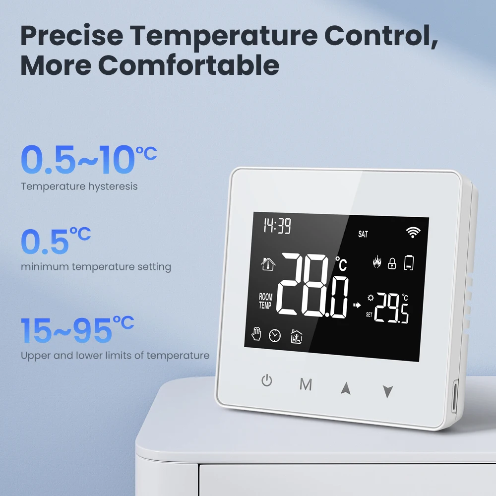 AVATTO WiFi/ZigBee Smart Thermostat,Low Power Battery Water Gas Boiler Temperature Controller For Tuya Alexa Google Home Alice