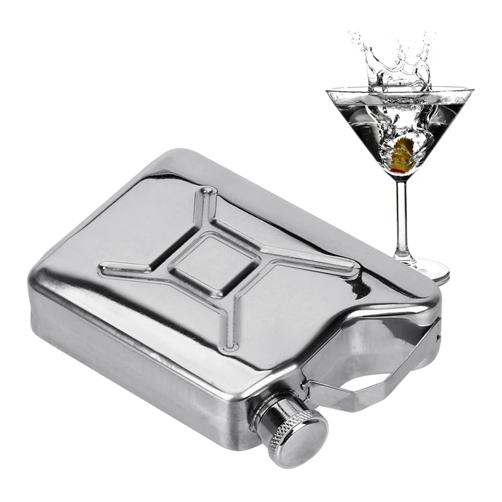 Alcohol Wine Container Gasoline Bucket Style Portable Whisky Vodka Bottle Kit Hip Flasks 5oz Stainless Steel For Party Bar Home