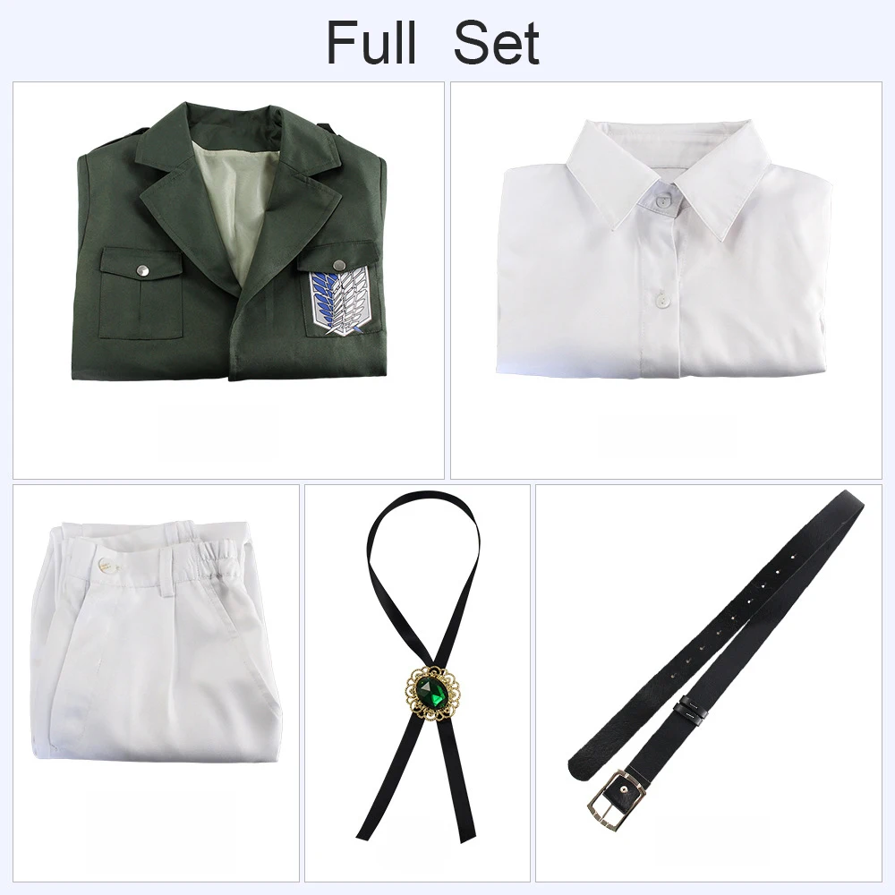 Anime AOT Cosplay Levi Costume Shingek No Kyojin Scouting Legion Soldier Coat Trench Jacket Uniform Halloween Outfits