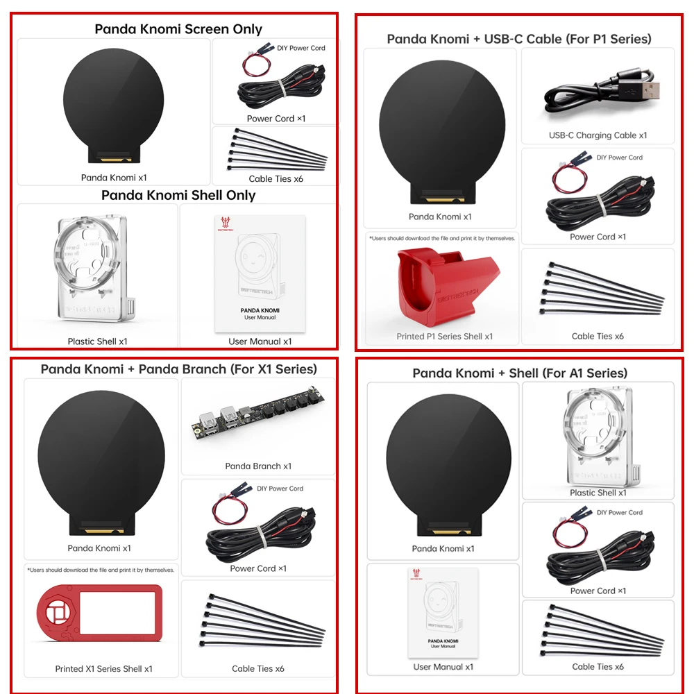 BIGTREETECH Panda Knomi 3D Printing Progress Display for BambuLab A1 X1 P1 Printer Status Real-time Updates Customize UI OTA UPD