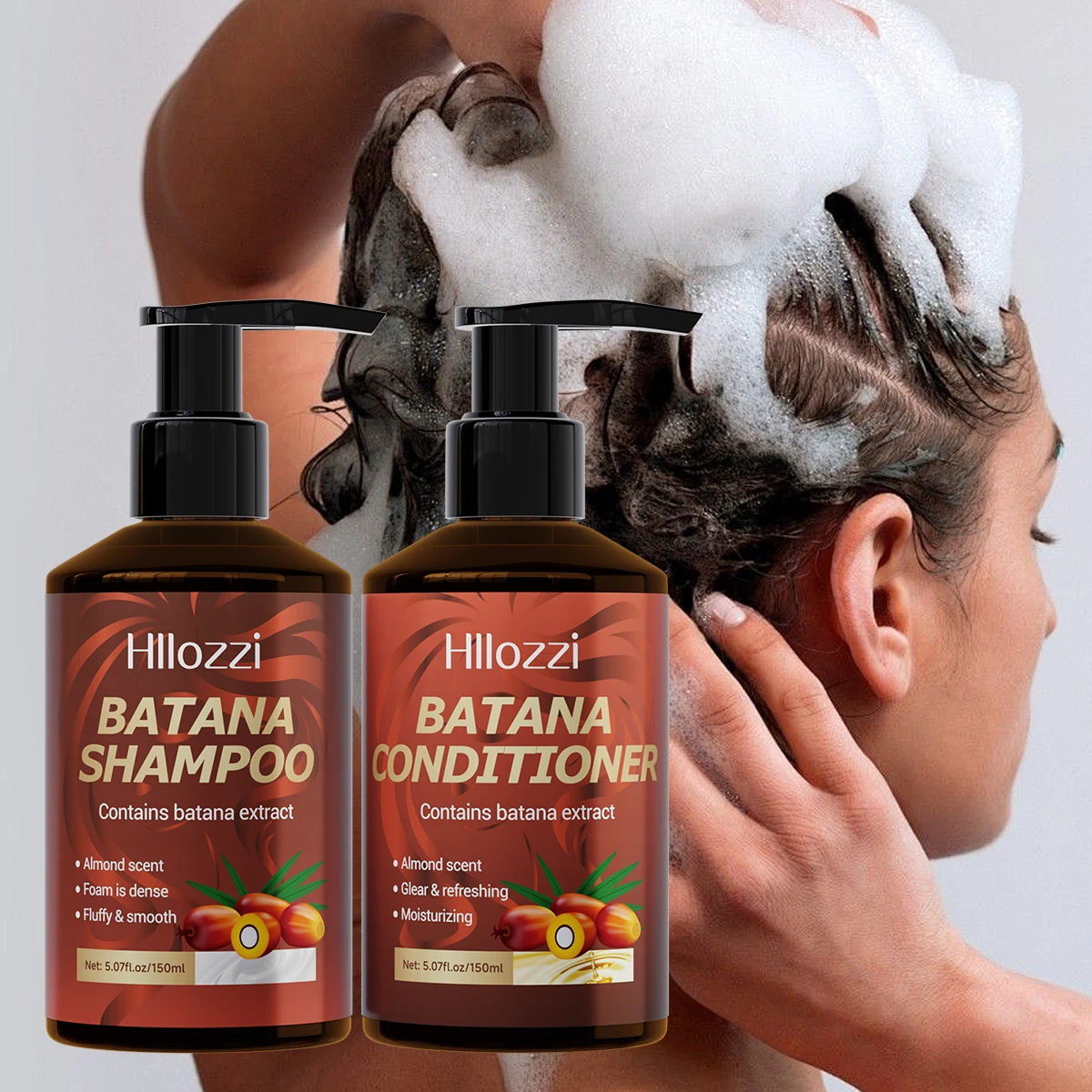 Batana Shampoo and Conditioner, thick foam, fresh fragrance, super cleaning power, smooth and moisturizing.