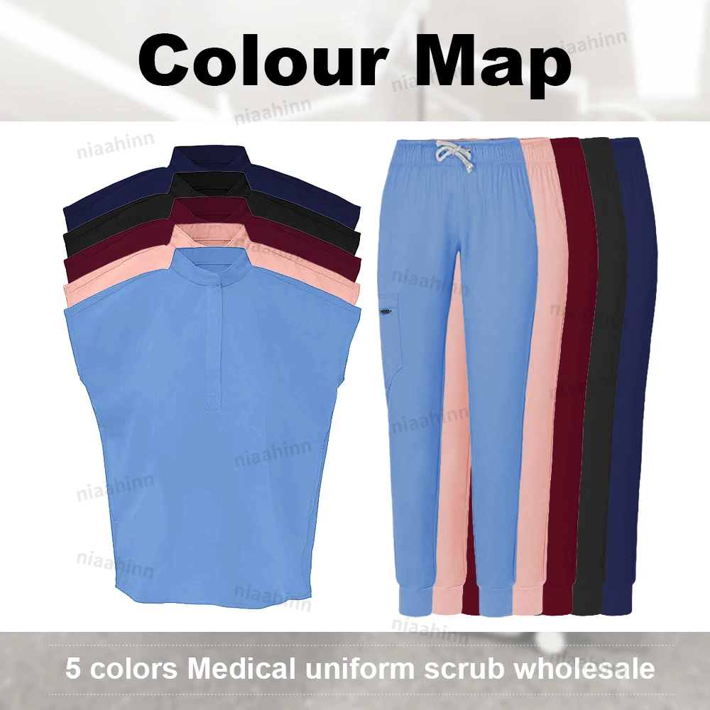 Beauty Spa Uniform Beautician Nail Stylist Work Clothes Fashion Short Sleeved Top Pants Suit Medical Accessories Scrub Nurse Set