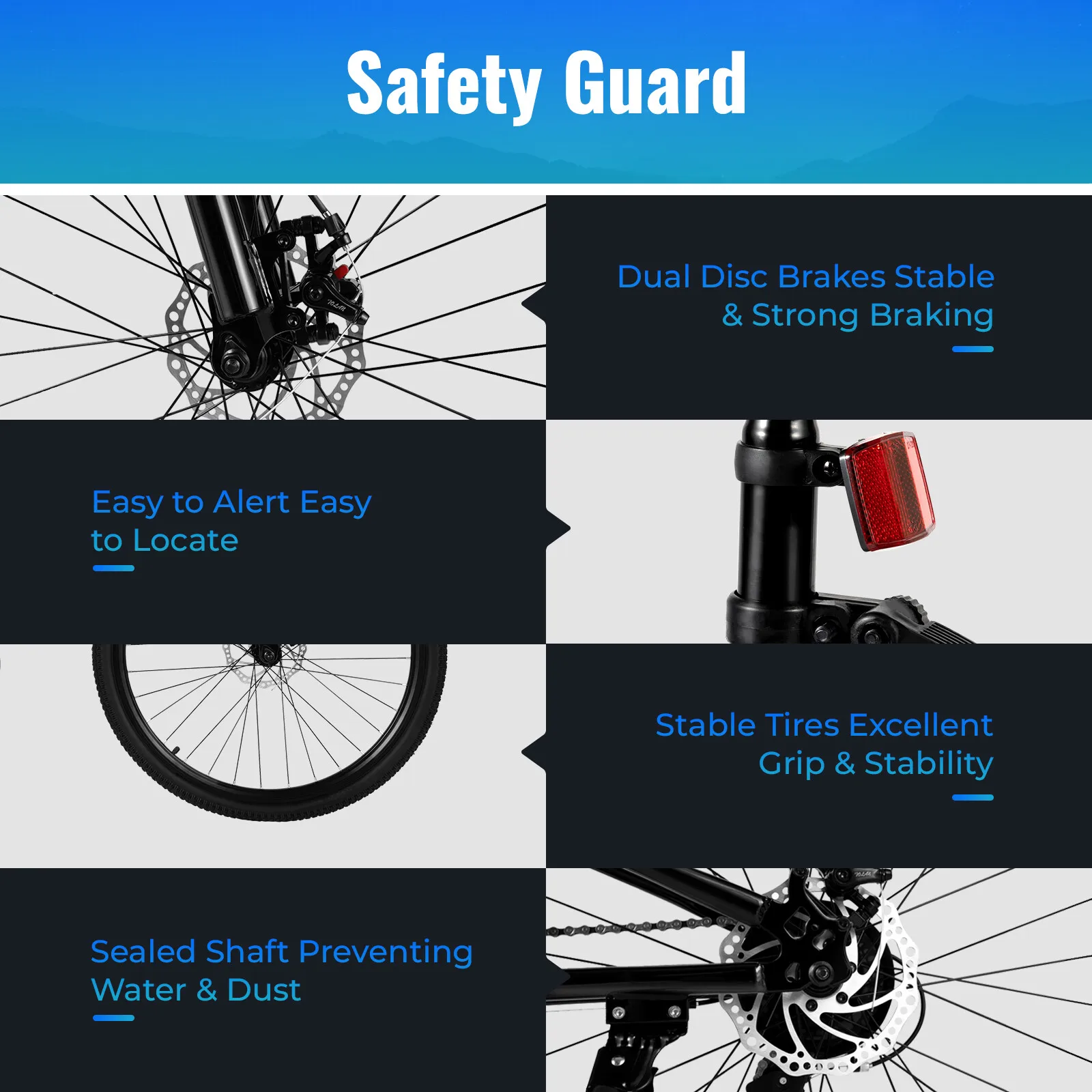 Black 26" Foldable Mountain Bike Carbon Steel - 21 Speeds (3 Front/7 Rear Gears), 220Lbs Max Load, Argon Arc Welding