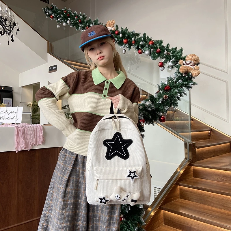 Black Grey White Red Versatile Backpack High Quality Large Capacity Waterproof Travel Bag Washable Nylon Computer Bag Unisex