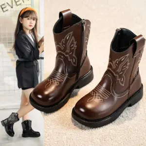 Botas Niña Girls Boots Waterproof Cowboy Boots Childrens New Fashion Short Anti Slippery Boot Thick Boot Kids Boot Zapatos Niña