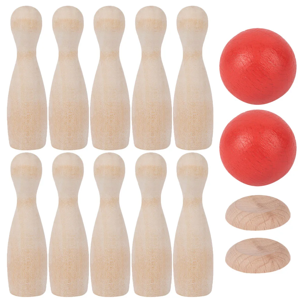 Bowling Desktop Toys Outdoor for Kids Game Log Wooden Indoor Games Child Toddlers