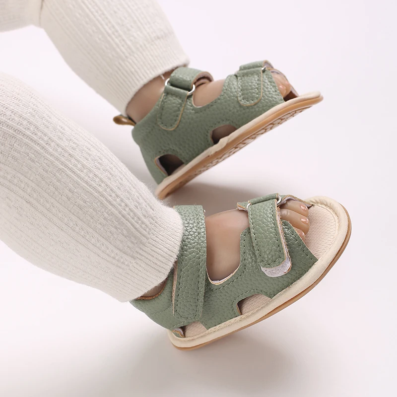 Boys' Summer Breathable Sandals Solid Color Low Cut Walking Shoes Children's Walking Shoes Adjustable Children's Shoes Sandals