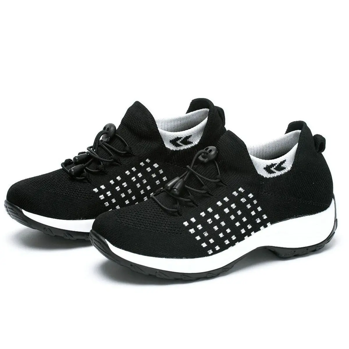 Breathe Comfort Nursing Shoes Casual Platform Loafers Non-Slip Women Walking Trainers Fashion Fly Weaving Sock Sneakers