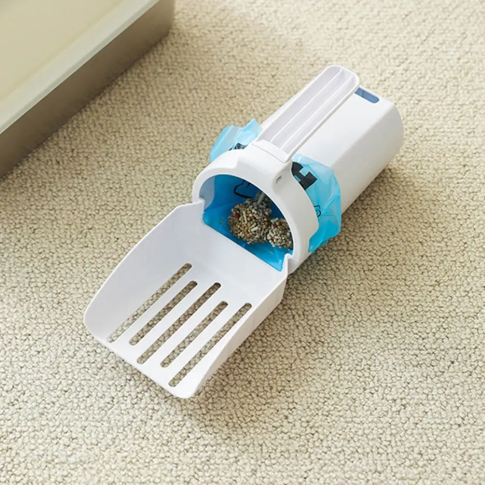 Built-in Trash Cat Litter Scoop Integrated type Portable Kitty Poop Disposal Shovel Detachable Cat Litter Box Cleaning Tool