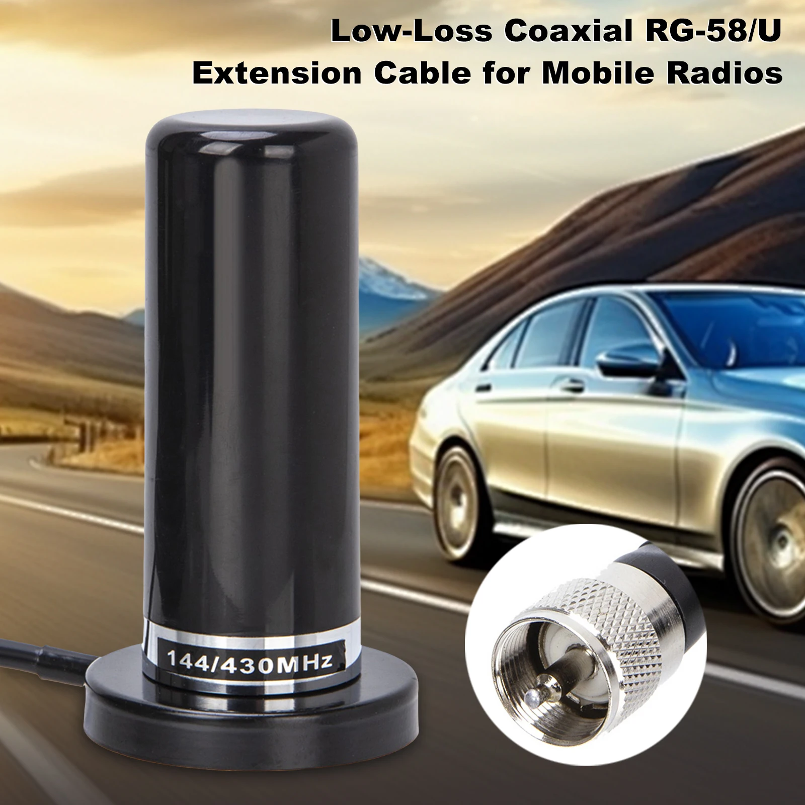 Car Mobile Radio VHF/UHF Dual Band Antenna with Base Extension Cable 144/430mhz for Vehicle Ham Radio Amateur Radio Transceiver