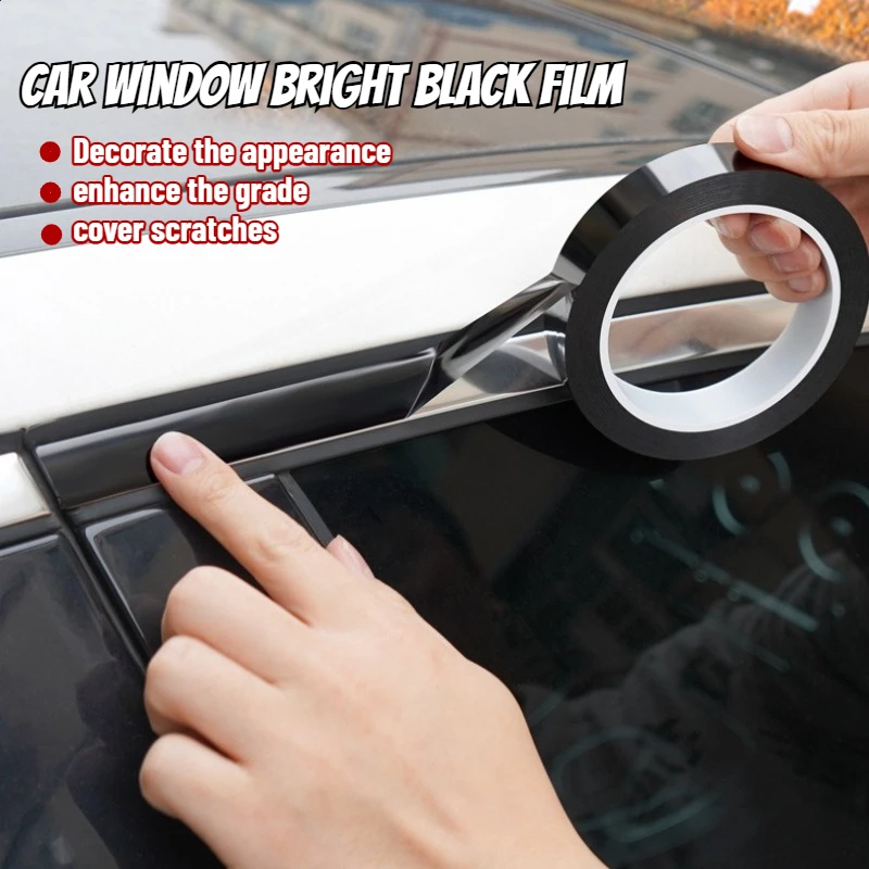 Car Stickers Bright Black Auto Window Edge Protector Trim Car Body/ Door Anti-scratch Protection Strip Chrome Styling Decorative