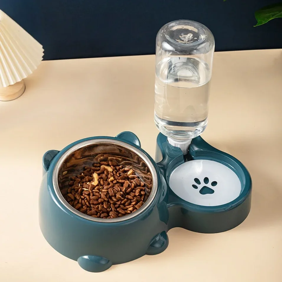 Cat Bowl 2-in-1 Drinking Water Dog Food Pot Water Bowl Rice Pot Pet Supplies Cat Bowl Pet Drinking Water Feeding Integration