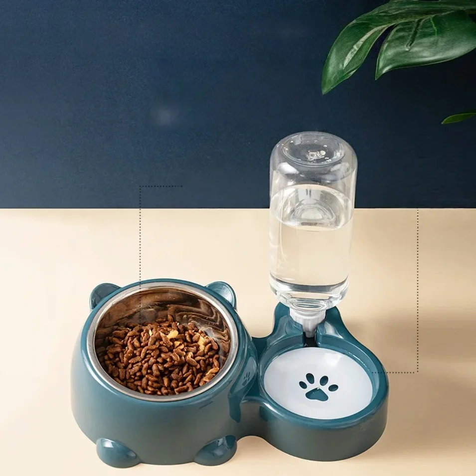 Cat Bowl 2-in-1 Drinking Water Dog Food Pot Water Bowl Rice Pot Pet Supplies Cat Bowl Pet Drinking Water Feeding Integration