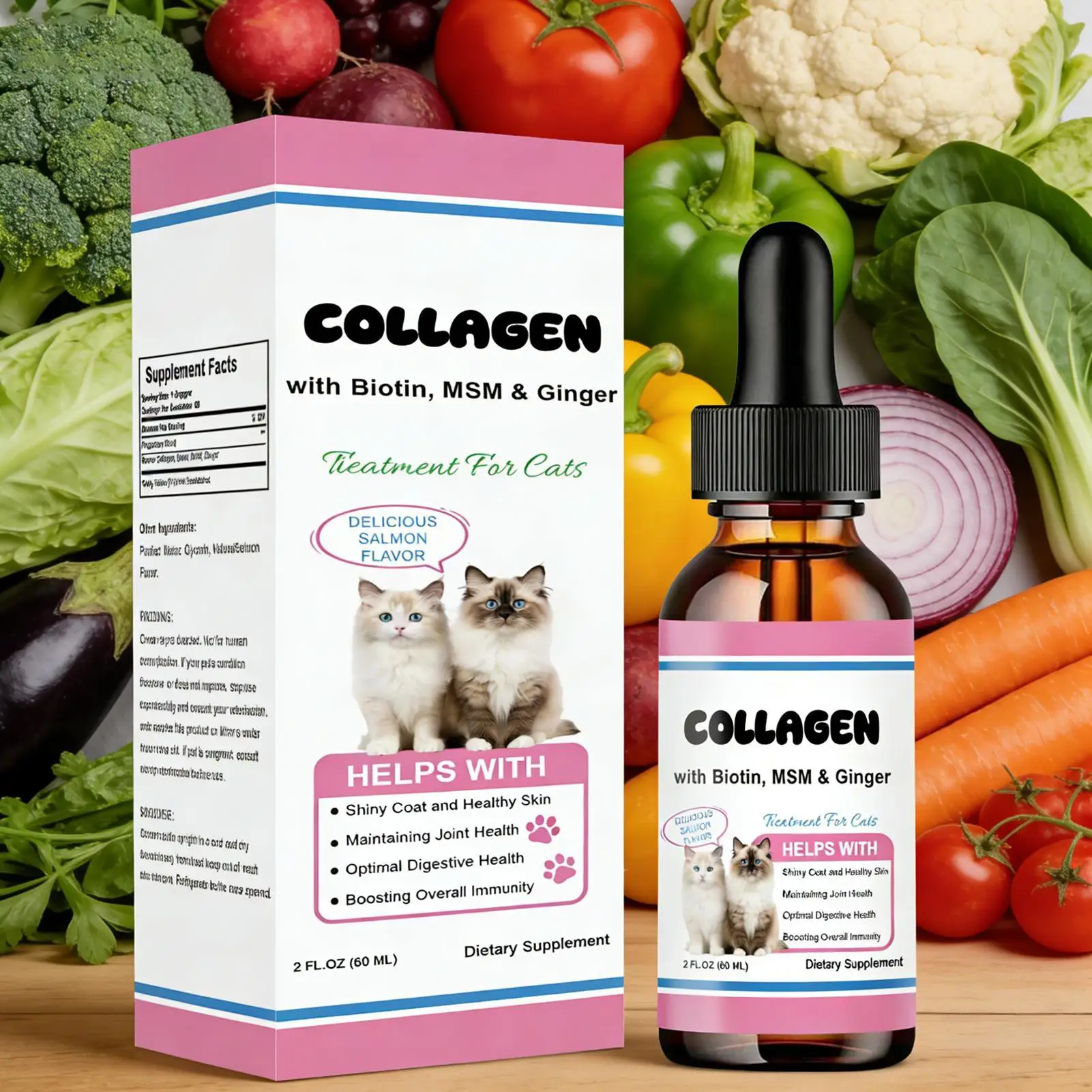 Cat Nutritional Supplement Drops 60ml Drops Liquid Nutrition Pet Liquid Supplements For Kitten Old Everyday Living Daily